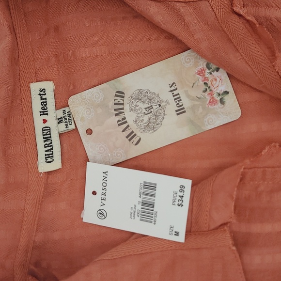 Charmed Hearts NWT Deconstructed Peasant Blouse Women's sz. M - Picture 6 of 9